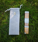 Mezuzah de madera oliva 4" | Funda hebrea Shin para puerta judía