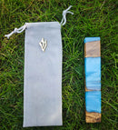 Mezuzah de madera oliva 4" | Funda hebrea Shin para puerta judía
