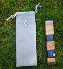 Mezuzah de madera oliva 4" | Funda hebrea Shin para puerta judía