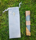 Mezuzah de madera oliva 4" | Funda hebrea Shin para puerta judía