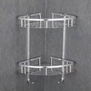 Estante esquinero de acero inoxidable 2 niveles | Organizador adhesivo para baño